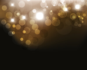 Abstract Golden Brown Bokeh Lights Background