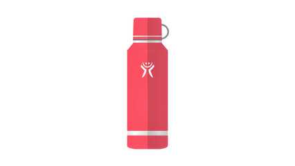 Winter water bottle icon, insulated metal flask, reusable drink container, png file, isolated on white