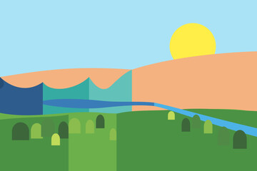 landscape with mountains