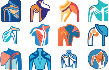 Human Anatomy Icon Set Featuring Heart, Liver, Kidney, Lungs, Intestine, Digestive System, Muscular System, Nervous System and Internal Organs &ndash; Flat Medical Vector Illustration for Healthcare, Educat