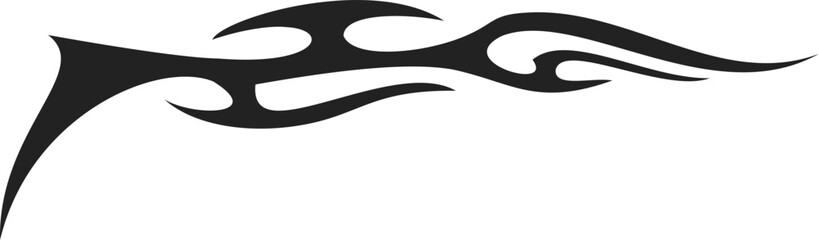 Abstract Tribal Flame Decal or Tattoo Black Silhouette