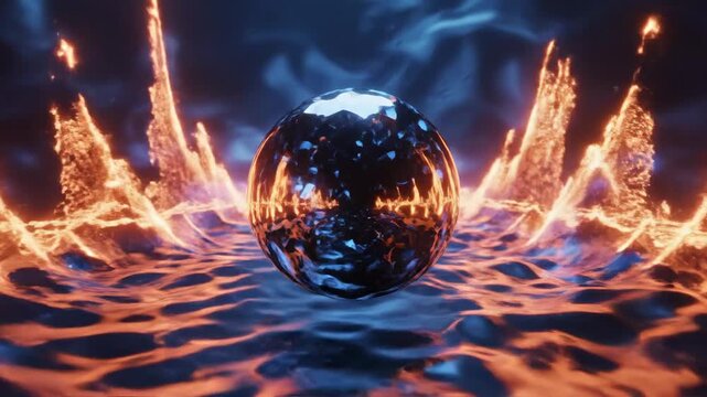 Mystical Egg Surrounded By Fiery Energy