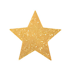 Golden star-shaped cookie with a textured surface, isolated on a white background
