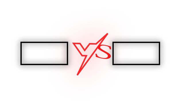Versus glowing icon animation. v and s letter versus vs background overlay V/S 4k versus icon animation.
