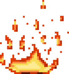 Pixel art fire flames burning and rising
