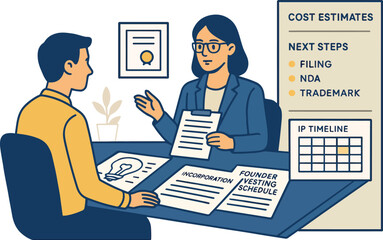 Founder Legal Clinic &mdash; Provisional Patent, Incorporation & Term Sheet UI Vector