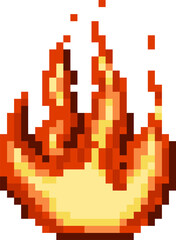 Obraz premium Pixel art fire burning retro video game