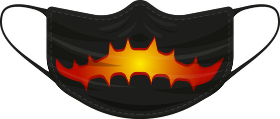 Face mask featuring stylized glowing bat design © WinWin