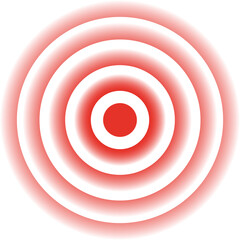 Radiating red circles showing pain signal or target