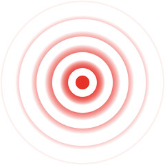 Concentric red circles propagating pain signal