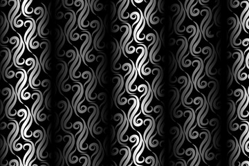 Luxurious batik flower line art pattern of indonesian culture traditional