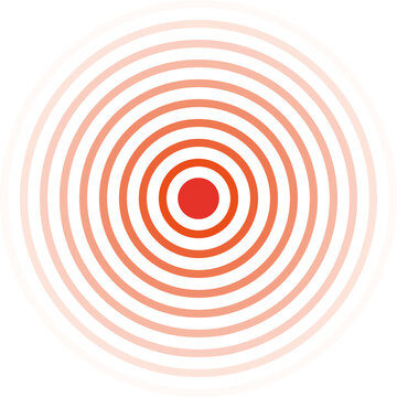 Radiating red concentric circles symbolizing pain or focus