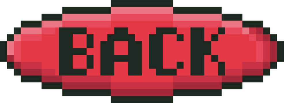 Pixel art back button for retro gaming interface