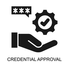 Credential Approval icon glyph vector illustration
