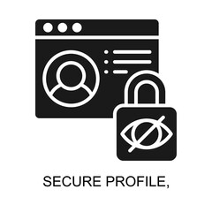 Secure Profile icon glyph vector illustration