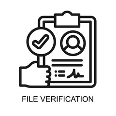 File Verification icon line vector illustration