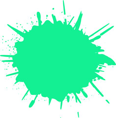 Fototapeta premium Green ink splat forming vibrant abstract design element