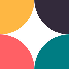 Colorful circle segments creating a star shape background