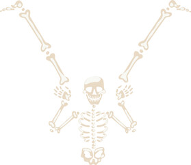 Skeleton bones forming abstract human shape illustration