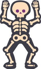 Skeleton dancing character for halloween celebration