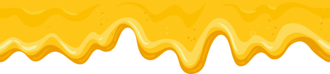 Dripping yellow honey or cheese sauce border