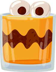 Halloween monster drink with floating eyeballs illustration
