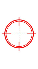 Red sniper scope crosshair reticle for aiming and targeting, isolated on