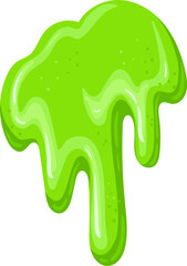Green slime dripping liquid blob illustration