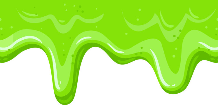 Green slime dripping liquid toxic border background