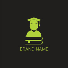 Student Graduate with Books Education Logo