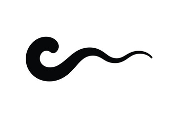 Fototapeta premium Black wave symbol on white background abstract