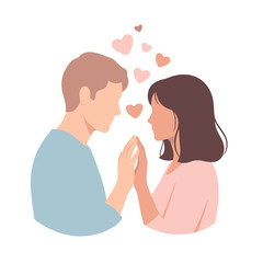 Fototapeta premium romantic couple sharing intimate moment with hearts symbolizing love and affection
