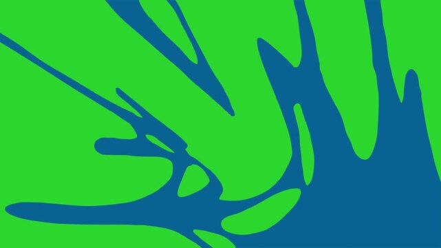 splash animation transition, 2D cartoon water drip explosion, on green screen background