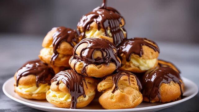 cropped profiteroles with cream