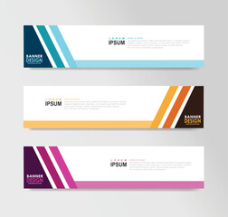 Set of banner modern abstract web templates with shapes