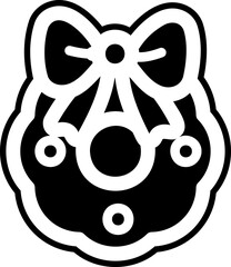 Christmas wreath icon element outline style festive graphic symbol simple design joy