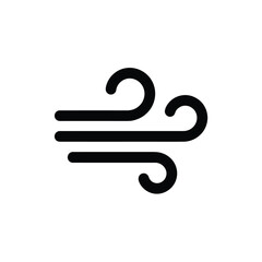 Fototapeta premium Simple black and white illustration of wind or air current symbol