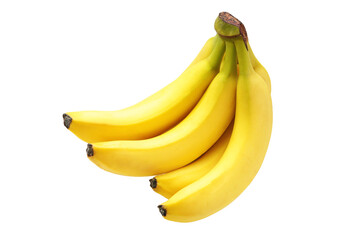 Bunch of ripe bananas isolated on white background.