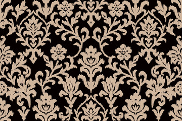 Ethnic abstract ikat fabric artwork with seamless patterns, combining tribal, indigenous and Mexican embroidery with Aztec geometric motifs. Ideal for rugs, wallpapers, throws, fabrics, and clothing.