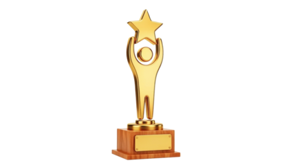 3D icon employee award trophy, isolated on white background