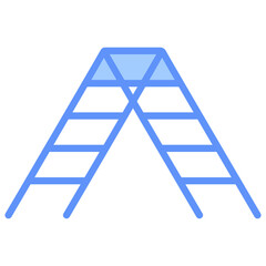Step Ladder Outline Blue Color Icon