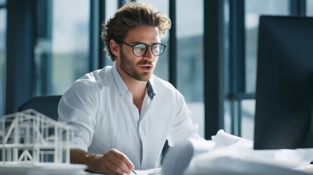 Structural Engineer Reviewing Calculations