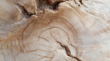 Obraz premium Wood log close-up showing natural patterns and textures from the surface