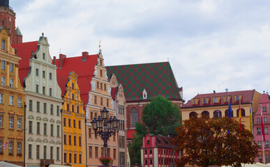 beautiful scene of old town in wroclaw, Poland