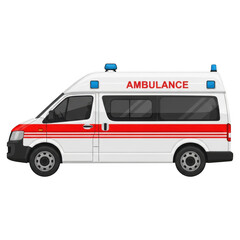 A side view of an Ambulance