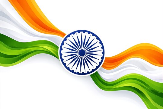 Indian flag with Ashoka Chakra symbol.