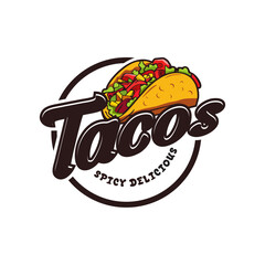 Taco logo vector illustration template, original taco creative ideas.