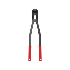 a heavy-duty bolt cutter flat design vector illustration isolated on white background. perfect for designs related to hardware, construction, and tough jobs. ideal for construction, hardware repair