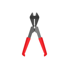 a heavy-duty bolt cutter flat design vector illustration isolated on white background. perfect for designs related to hardware, construction, and tough jobs. ideal for construction, hardware repair