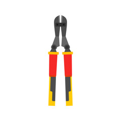 a heavy-duty bolt cutter flat design vector illustration isolated on white background. perfect for designs related to hardware, construction, and tough jobs. ideal for construction, hardware repair